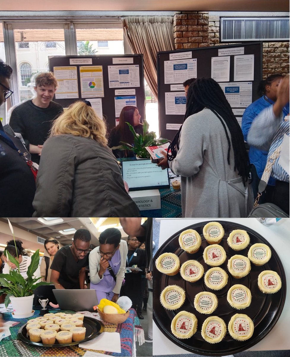 🎉We had a fantastic time at the School of Public Health Research Day!
👏🏿Congrats to all the Masters &amp; PhD students who presented their work. 
📊🧁Our stall featured exciting research, a stats-themed game and cupcakes with our brand-new logo.
<a href="/UCT_SPH/">UCT School of Public Health</a> <a href="/UCT_news/">UCT</a> <a href="/UCTHealthSci/">UCT Health Sciences</a>