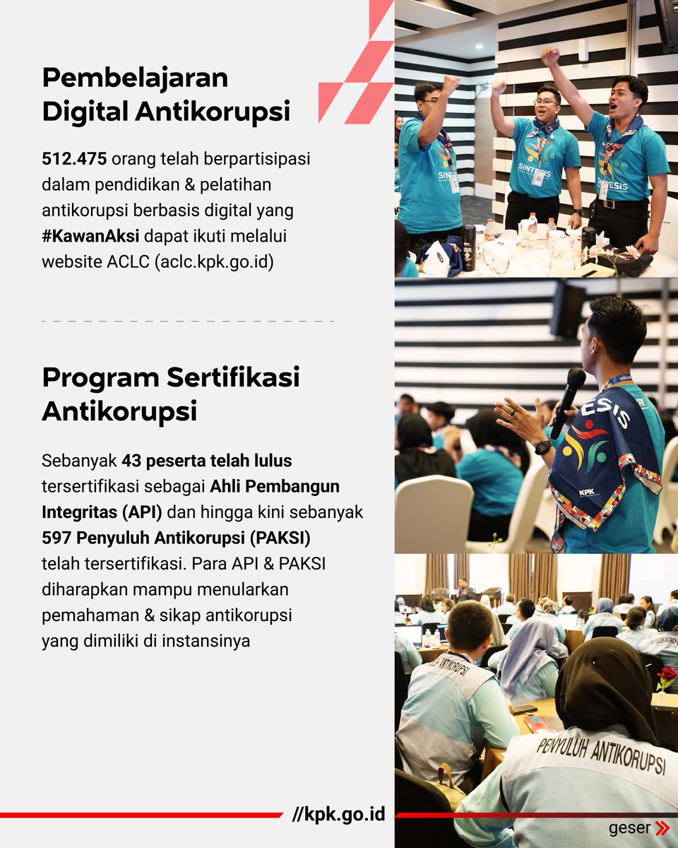 KPK_RI's tweet photo. Melalui beragam aksi ini, diharapkan seluruh masyarakat dapat ikut bergerak bersama KPK dalam menyebarkan nilai antikorupsi kepada orang terdekat, sehingga sikap antikorupsi dapat dilakukan mulai dari diri sendiri. #CapaianKPK #KinerjaKPK https://t.co/PArm6DnnVb