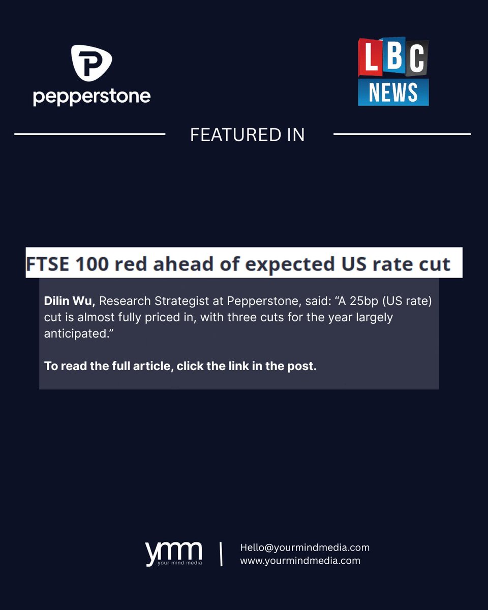 yourmindmedia's tweet photo. The Fed has delivered its latest rate cut, a move already making waves across global markets.

Against this backdrop, Dilin Wu, Research Strategist at @PepperstoneFX, shares timely insights with @LBCNews on how yields and sentiment are shifting.
Read here: https://t.co/rAmGOfRhdx https://t.co/eikO2ZEG4Q