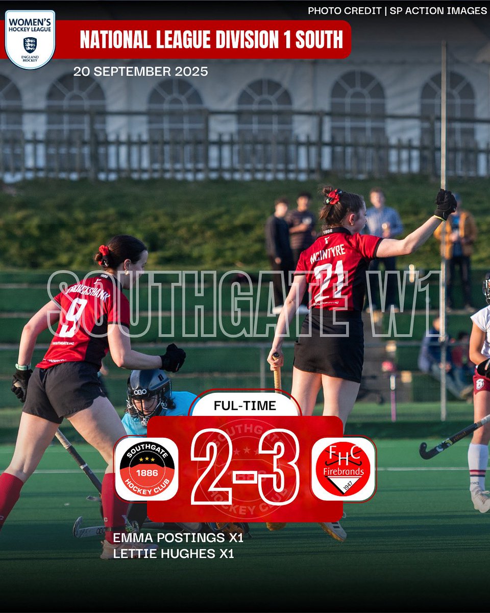 A frustrating start for our W1 this weekend as they narrowly lost out to points against Firebrands! Huge Congrats to Lettie Hughes for scoring her first Southgate National League goal with the team this weekend! 🔴⚫️🏑