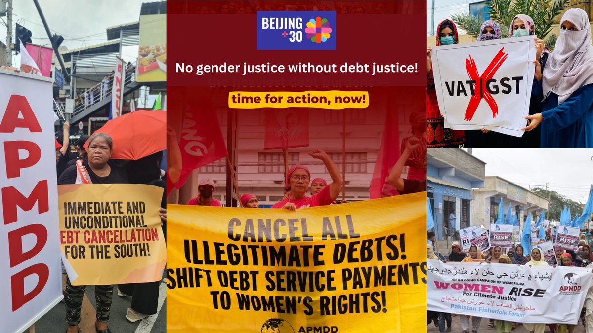 APMDD (@asianpeoplesmvt) on Twitter photo 30 years since the 4th World Conference on Women, gender equality remains out of reach for millions in the Global South. Debt and debt servicing are key barriers to fulfilling women's rights. No gender justice without debt justice! 
Read👉apmdd.org/breaking-the-c…
#CancelTheDebt 30 years since the 4th World Conference on Women, gender equality remains out of reach for millions in the Global South. Debt and debt servicing are key barriers to fulfilling women's rights. No gender justice without debt justice! 
Read👉apmdd.org/breaking-the-c…
#CancelTheDebt