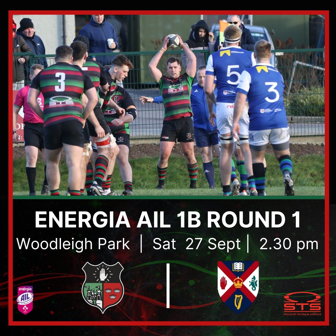 📢 Energia AIL 1B ROUND 1
🏉 <a href="/qubrfc/">QUB_RUGBY</a> 
⏰ Saturday 2:30 pm
📍 Woodleigh Park