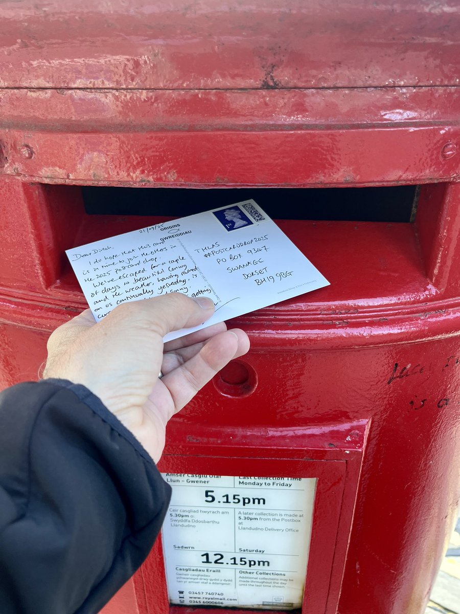 BarbadosStamps's tweet image. Posted carefully in #Conwy yesterday morning, I’m hoping this card will find its way to THLAS for #PostcardDrop2025 in time to be counted!