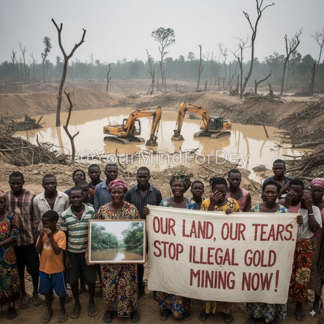 Sneakernyame's tweet photo. Our land, Our tears #StopGalamseyNow https://t.co/mMMbX7zFsg