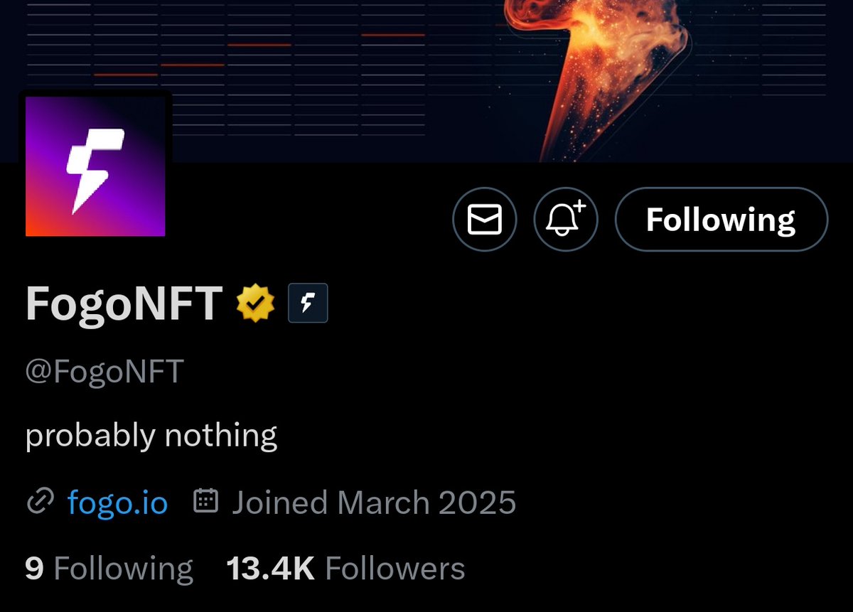 Fogo Chain NFT 🚨

Fogo chain raised $13.5M at $100M valuation. They are launching an NFT collection

Here's what you need to know 👇

➖ Currently no exact details available

➖ Total supply, mint price, mint date nothing known for now

➖ Even the exact whitelist criteria