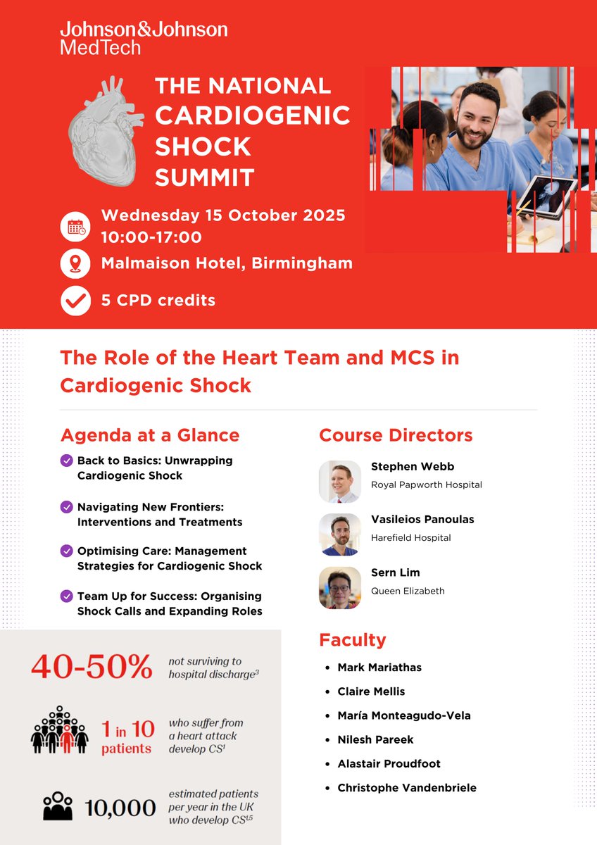 MillbrookMed's tweet image. Great news for everyone joining the National Cardiogenic Shock Summit next month: The summit has been officially approved for 5 CPD credits by the Royal Colleges of Physicians of the UK

Registration is now full, but if you’d like to be notified when a place becomes available,…