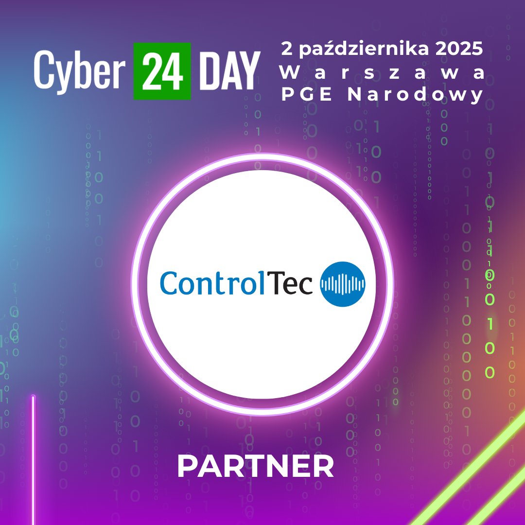 CyberDefence24's tweet image. 🆕Kolejny PARTNER 6. edycji #Cyber24DAY❗

💪Razem z #ControlTec tworzymy przestrzeń do dyskusji o cyberbezpieczeństwie, cyfryzacji i nowoczesnych technologiach😎

⏰Zegar tyka - nie zwlekaj z REJESTRACJĄ: cyber24day.pl/rejestracja/

🗓2 października 2025 r.
📍 @PGENarodowy…