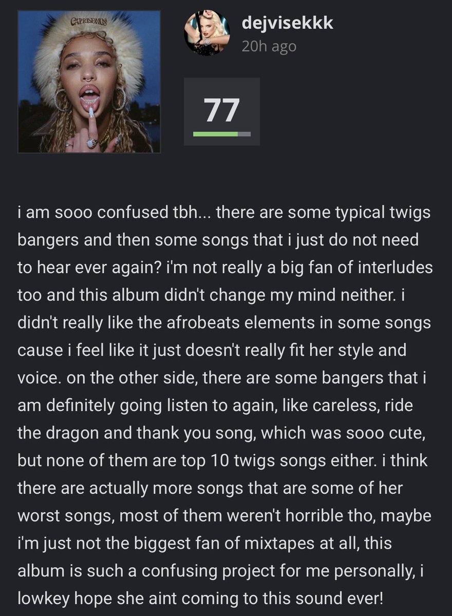 davemastermindd's tweet image. my review of fka twigs’s caprisongs!!!💙🤎