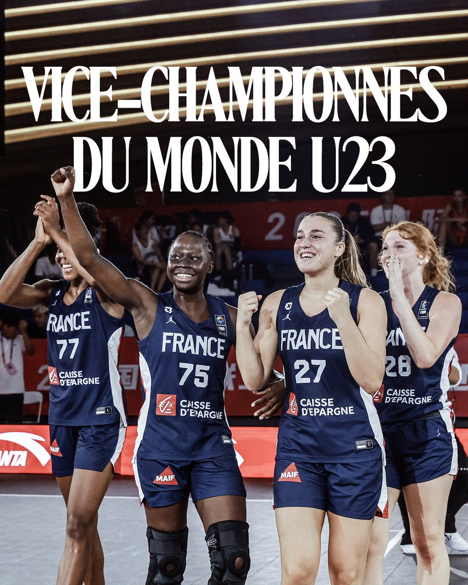 3x3ffbb's tweet photo. VICE-CHAMPIONNES DU MONDE U23 🥈🇫🇷

Les U23 ont réalisé un magnifique parcours et décrochent la troisième médaille de leur histoire au mondial 🌍

#3x3U23 https://t.co/KhwM94z4vG