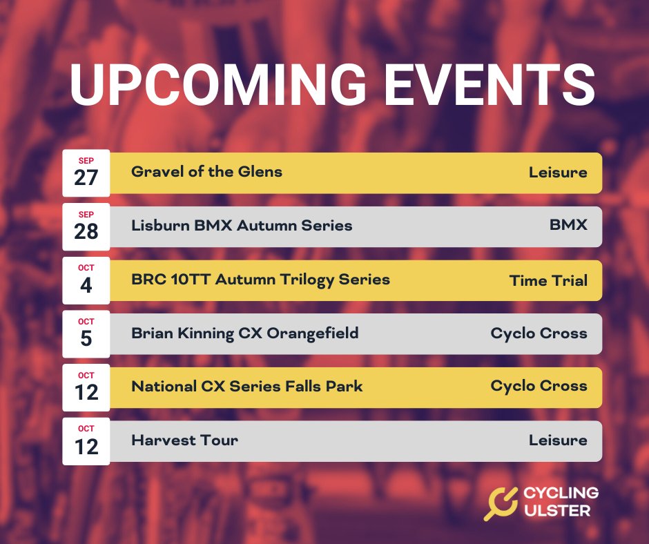 CyclingUlster's tweet photo. What are your plans for the Autumn/Winter season? https://t.co/Dp6HX4clFA
