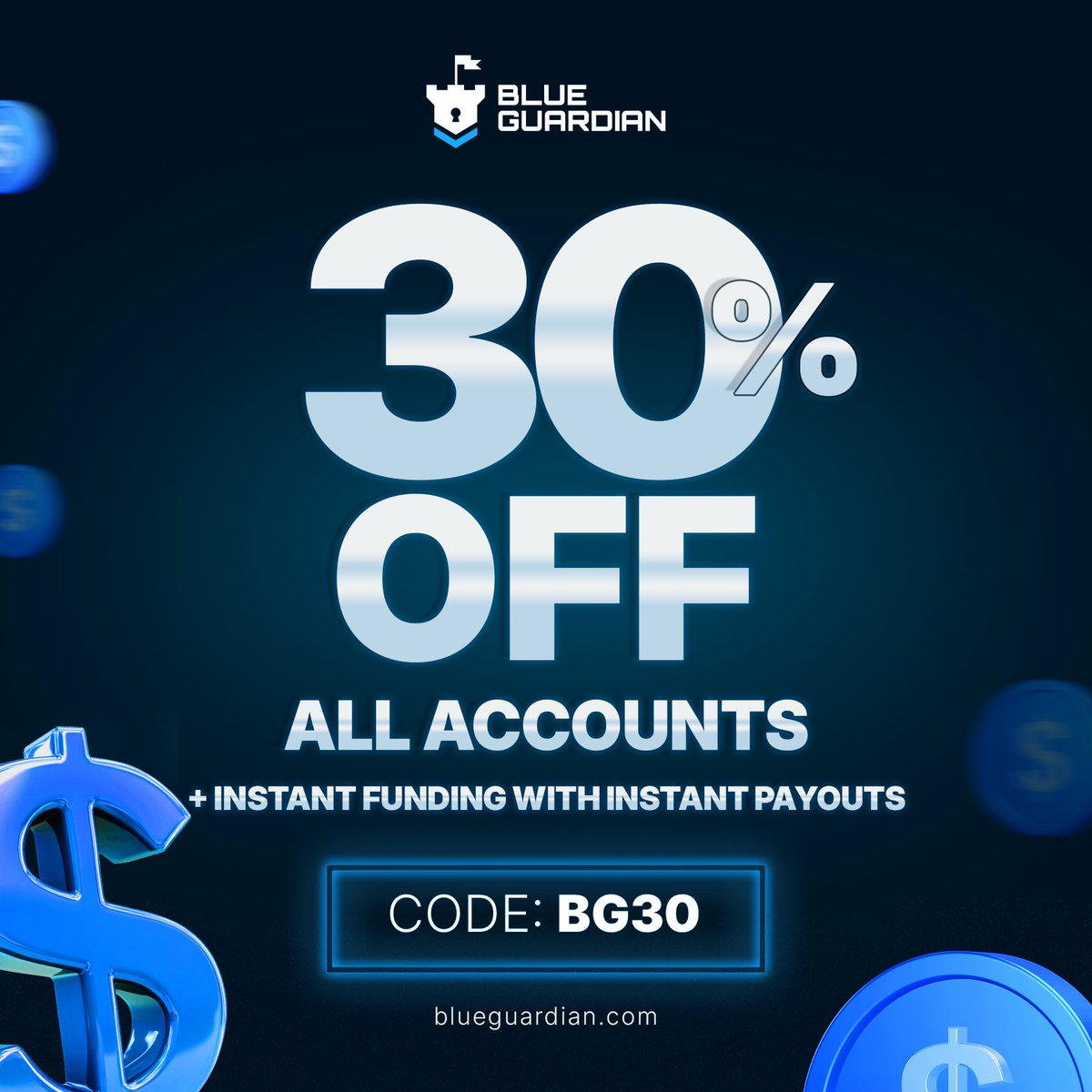 30% OFF All accounts - Limited Time Only! ⌛

✅ All Accounts 30% OFF
✅ Instant Payouts for Instant Funding accounts
✅ MT5 and 2 other platforms

Get funded now ➡️ blueguardian.com