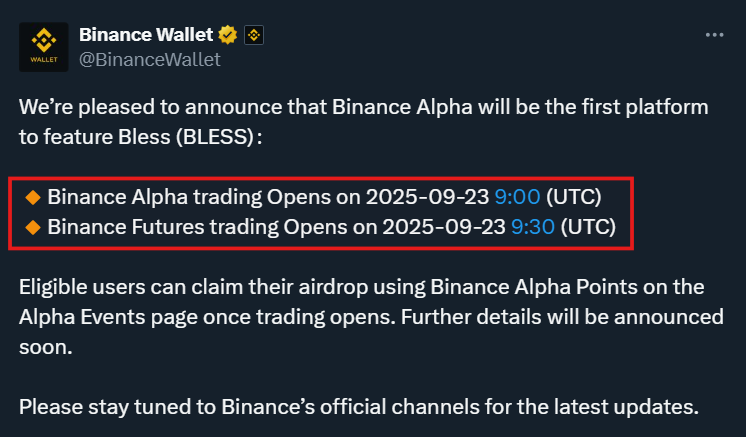 CryptoGurujiOG's tweet photo. $BLESS listing Tomorrow on all major Exchanges 💥
👉 Ready to claim your before listing
#Bless #BlessAirdrop #BlessListing https://t.co/M9njyG2GaT