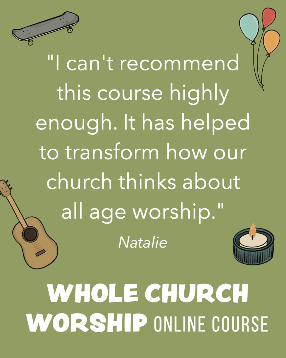 In 10 days we begin our next Whole Church Worship course. Three 90 minute sessions to inspire and resource your intergenerational worship. Join us!

engageworship.org/WCWonlineOct25