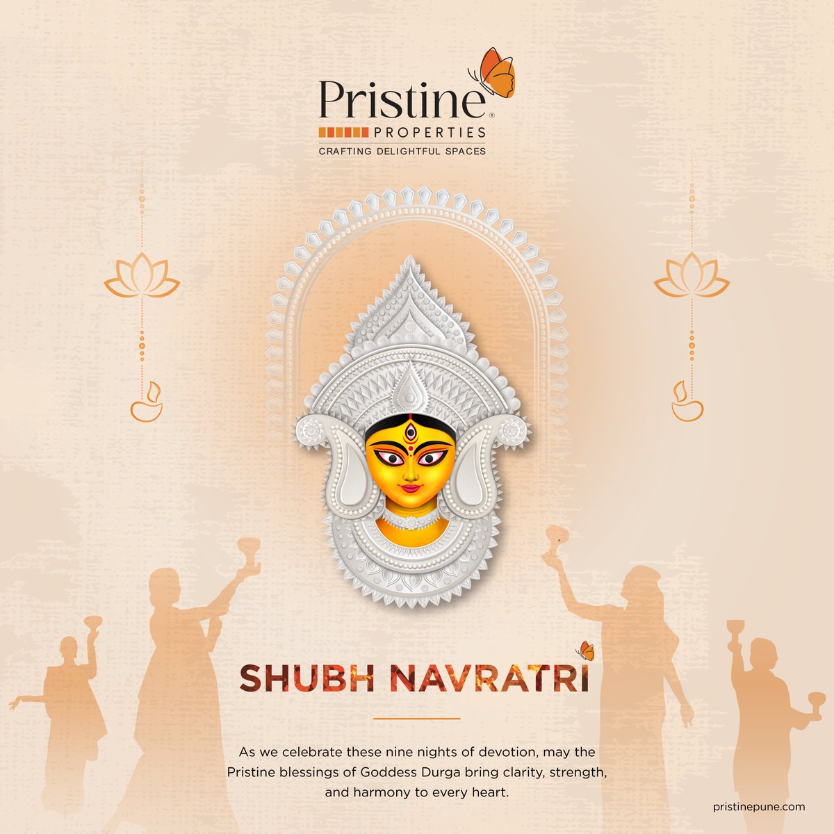 Sending joy, strength &amp; blessings to you and your family this Navratri! 

#Navratri #PristineProperties #Pristine #Pune