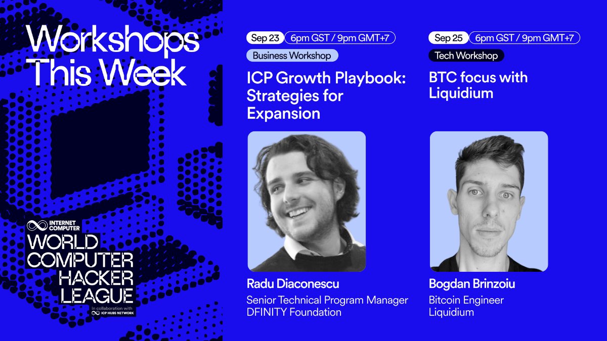 💡 This week at #WCHL2025:

🎙️ Radu Diaconescu  “ICP Growth Playbook: Strategies for Expansion”
📅 September 23 | 🕘 9PM GMT+7| 2:00 pm UTC

🎙️ Bogdan Brinzoiu "Liquidium” 
📅 September 25 | 🕘 9PM GMT+7| 2:00 pm UTC