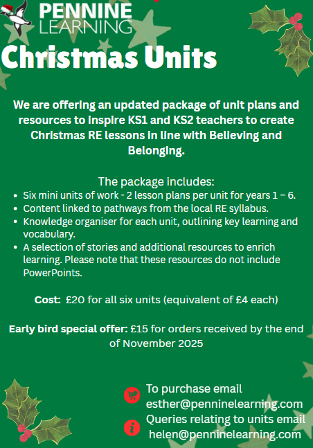 Never too early for your Xmas shopping! Need some Christmas lessons? We are offering bargain planning to support you! Money raised will go into paying local teachers to produce additional resources and PowerPoints for our festivals project- so you can feel good too! #TeamRE_UK