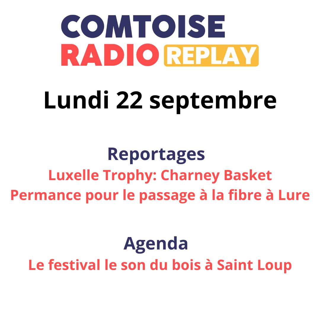 🎧 REPLAY COMTOISE RADIO
👉 Retrouvez tous nos replays sur l'appli Comtoise Radio et sur comtoiseradio.fr