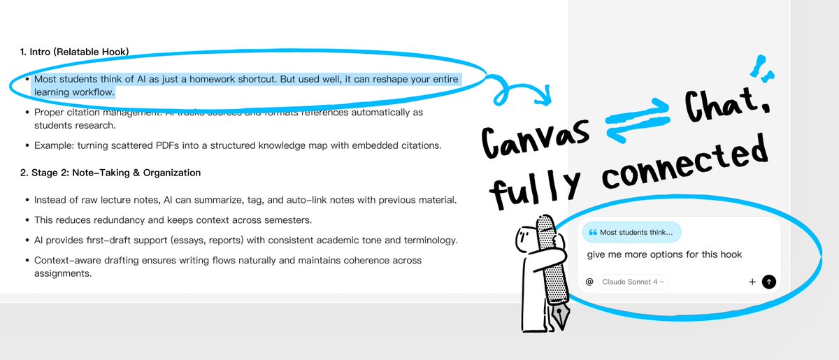 muset_ai's tweet image. Ready, set, go...

Type an idea in the chat → Watch it transform on the canvas into a directly publishable piece.

That&apos;s the Muset difference. From thought to final draft in one seamless flow.

#nonstopwriting #creativetool #muset