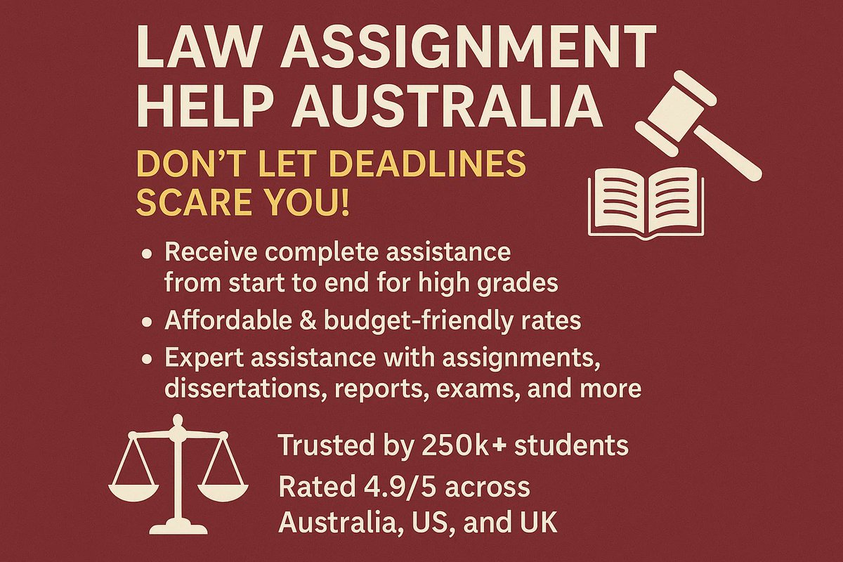 SampleAssignm's tweet image. Struggling with complex case studies & legal concepts? Get Law Assignment Help from experts at SampleAssignments and boost your grades today! Visit now: shorturl.at/RqgvW
#LawAssignmentHelp #LawStudents #AssignmentHelp #AcademicSupport #StudentLife