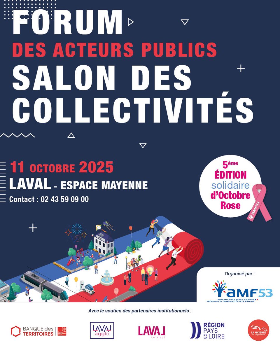 🇫🇷🗓️A vos agendas ! RV le 11/10/2025
[Forum des élus locaux et des acteurs publics &amp; Salon des collectivités locales] <a href="/espacemayenne/">Espace Mayenne</a> <a href="/Laval_la_Ville/">Laval la Ville</a> 
bit.ly/invitation_for…
👉 Les inscriptions sont ouvertes !
📞 0️⃣2️⃣4️⃣3️⃣5️⃣9️⃣0️⃣9️⃣0️⃣0️⃣