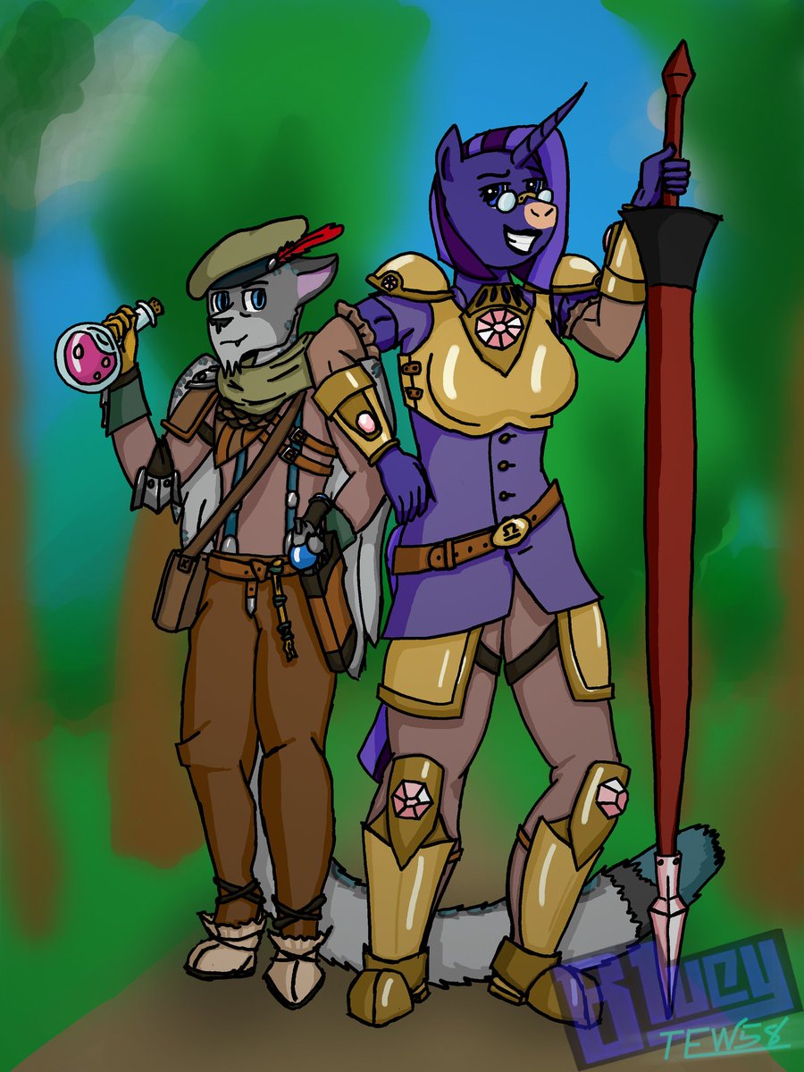 A gift I drew for my friend <a href="/XaxuSlyph/">Xaxu Slyph</a>  of Artificer Snep and Paladin pone.