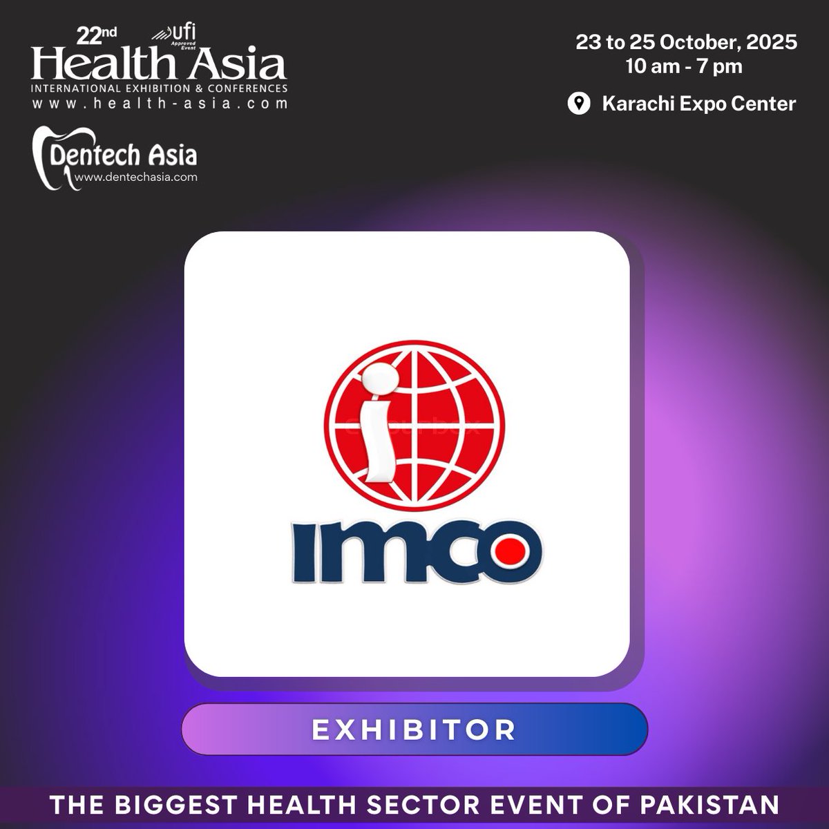 healthasiapk's tweet image. Your Trusted Partner for #Laboratory &amp;amp; Medical Excellence!
Proud to welcome IMCO Technologist, an Exhibitor at the 22nd Health Asia Exhibition 2025!

Book Your Booth:
health-asia.com/space-booking.…
Register now for Health Asia 2025!
forms.ecgexhibitions.com/E-Pass/8/Karac…

#healthasia #EXPO2025 #IMCO
