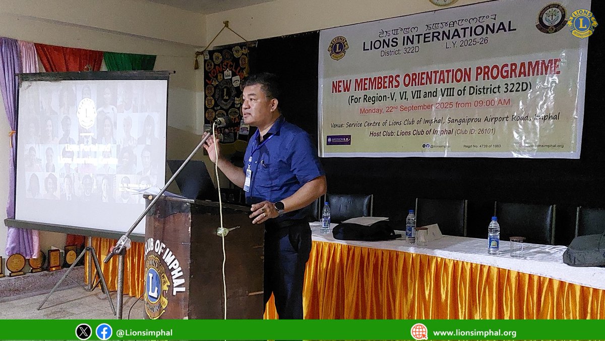 LionsImphal's tweet photo. New Member Orientation Programme for R-V to VIII, on 22.09.2025 at the Service Centre of #LionsClubofImphal. Hosted by Lions Club of Imphal.
#lionsinternational #dist322d #weserve @lionsclubs https://t.co/wnwVqTeWkk