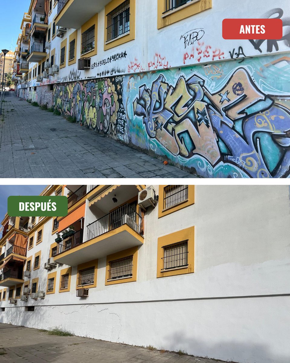 Dije que Sevilla iba a dejar de ser el paraíso de los que ensucian las calles con pintadas y así esta siendo.

A las 15.462 pintadas retiradas a día de hoy se suman la identificación de más de 40 autores y más de 150 denuncias en el primer año de la Unidad Antipintadas Vandálicas
