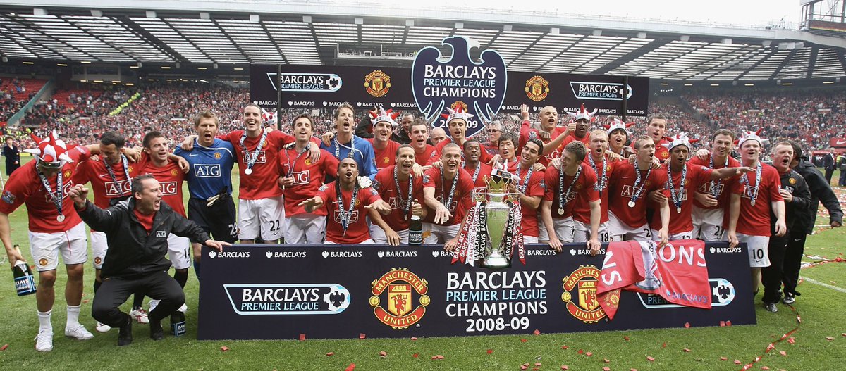 DHLManUtd's tweet image. Debate time! ⚡
Who had the greatest season in United history?
A) 1998-99 Treble Winners
B)  2007-08 Champions League Winners
C) 2007-09 The double Premier League Winners
Vote &amp;amp; defend your choice! #MUFC