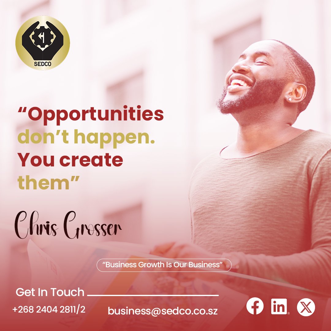 | Start  your week strong | 

Opportunities don’t just appear  they are created. At SEDCO, we empower entrepreneurs to turn ideas into reality and build sustainable businesses. 

Create Opportunities. Build Your Future.

#BusinessGrowth #Entrepreneurship #Innovation #MSMEs #SEDCO