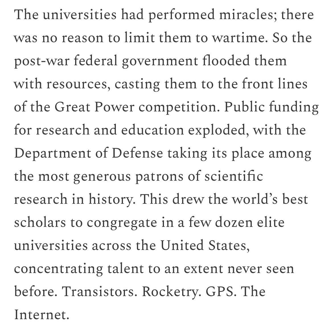 Once again reposting <a href="/ingalala/">chinmay</a> on the last era of great power competition. 

Since America seems to have decided to rid themselves of their persistent advantages (H1B, etc), a more comprehensive list is provided in essay.  

open.substack.com/pub/reallifela…