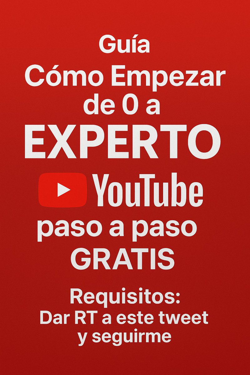 AgusYoutubeAuto's tweet image. Hace mucho que no dejo nada GRATIS... asi que os he preparado una guía sobre cómo empezar en Youtube desde 0, cómo lo haría yo actualmente.

🔥 Si quieres recibirla GRATIS por DM, debes:
-Dar RT a este tweet
-Seguirme

✅ La recibirás AUTOMATICAMENTE por DM!