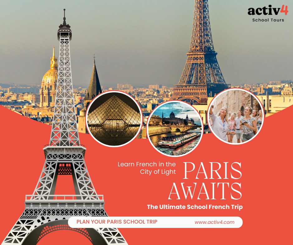 🇫🇷 Take languages beyond the classroom!
Inspire your students with a school trip to Paris. Practice French in real settings, explore iconic landmarks, and immerse in the culture of the City of Light. 
👉activ4.com/educational-sc…
#SchoolTrips #Paris #Languages #BeyondTheClassroom