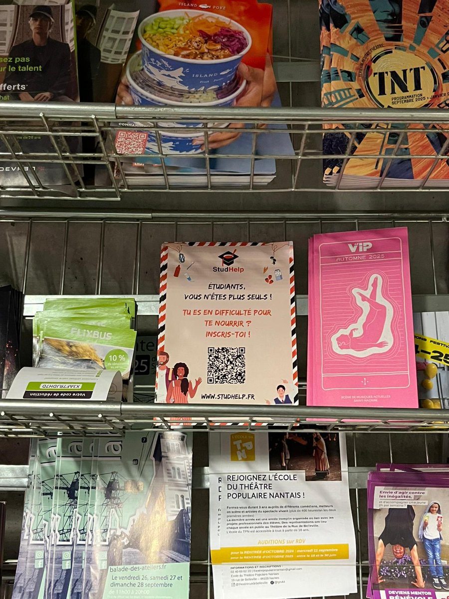 StudHelp_'s tweet image. Notre première action a eu lieu ! 🚀
Un grand merci à Agathe et Léa, bénévoles de l&apos;association, qui ont affiché nos flyers à l&apos;IAE Nantes, à la Fac de Droit de Nantes et à l&apos;Ecole d&apos;architecture ! 💪
Des surprises arrivent, restés connectés 🧡