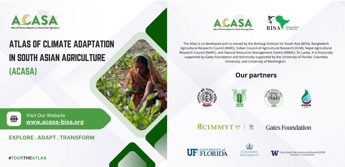 BISA__India's tweet photo. ACASA’s #ClimateRisk lens 🔍 — discover granular assessments across South Asia’s crops &amp; livestock to guide climate-resilient futures. 🌱

Explore. Adapt. Transform.

👉 https://t.co/ESzP4CwoyM https://t.co/airgFdP5No