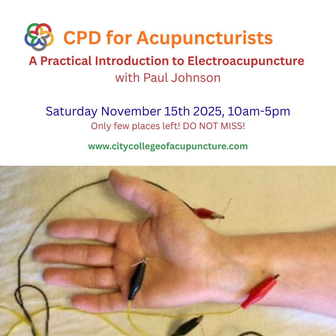 ccacupuncture's tweet photo. ⚡️ CPD for Acupuncturists – A Practical Introduction to Electroacupuncture ⚡️Saturday 15 November 2025 10am–5pm  A few spaces left!
✅ Learn the basics: waveforms, effects, strategies, safety &amp; research
✅ Practice protocols for pain, inflammation, neuropathy, digestive &amp; gyno https://t.co/c0GR7ZIbPh