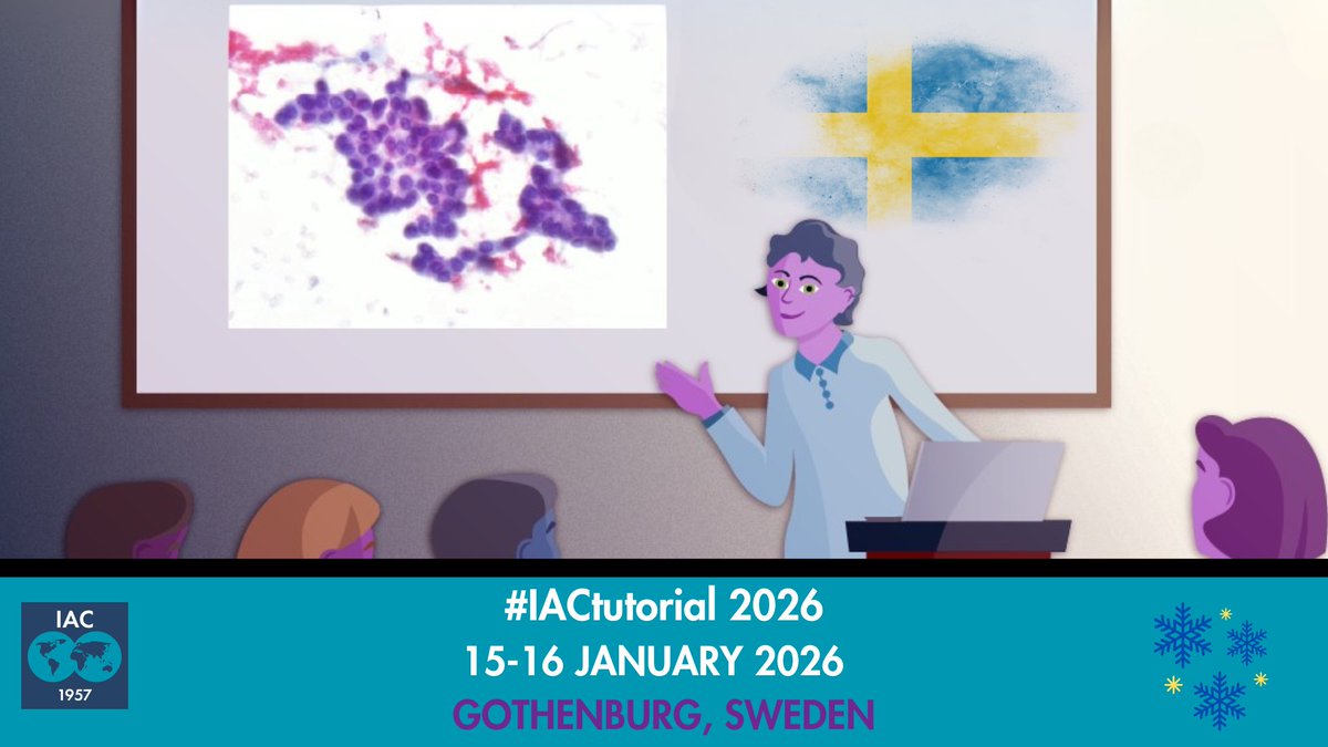 IACytology's tweet image. Pls RT: Register now for our #IACtutorial: 15 - 16. Jan. 2026, in Gothenburg, Sweden. Don&apos;t miss, among others @sza_jhcyto, Dr. Massimo Bongiovanni @AshishC97225686 or @PVielh #cytopath bit.ly/4nGfyqT