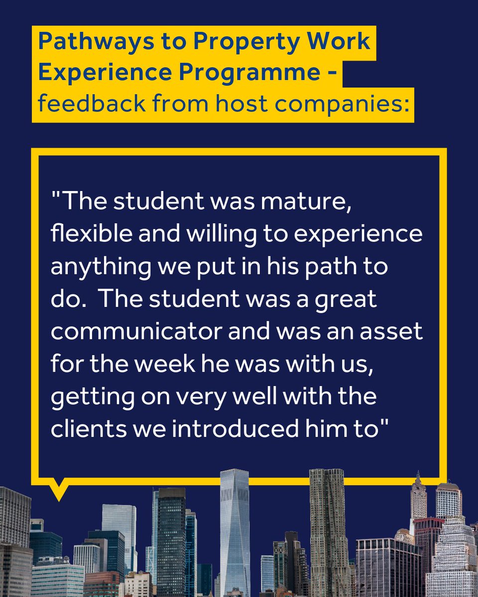 💼The Pathways to Property work experience programme is taking place in October. If you are able to provide a work experience opportunity to a participant, please e-mail Tom Woolmer on t.j.woolmer@reading.ac.uk or visit: bit.ly/4mr51zJ

#PathwaystoProperty #RREF