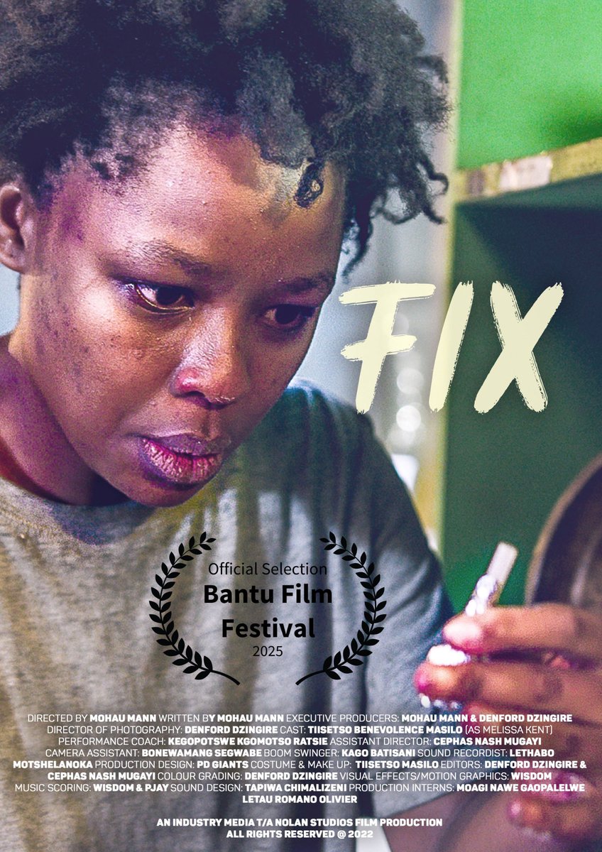 bantu_film's tweet photo. 🎬 🇧🇼 𝐅𝐈𝐗, will be showing at the Bantu Film Festival 2025 – Decolonizing the Story of African Cinema.
Directed by 𝐌𝐨𝐡𝐚𝐮 𝐌𝐚𝐧𝐧𝐚𝐭𝐡𝐨𝐤𝐨. https://t.co/bInCjxhDRD