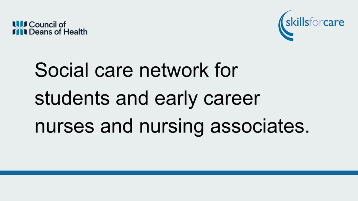 New Network now live! Connect with students &amp; early careers nurses and nursing associates passionate about social care. Sign up for networking, career opportunities and more: councilofdeans.org.uk/social-care-ne…  #SocialCareNursing #StudentNurses <a href="/skillsforcare/">Skills for Care</a> <a href="/councilofdeans/">Council of Deans of Health</a>