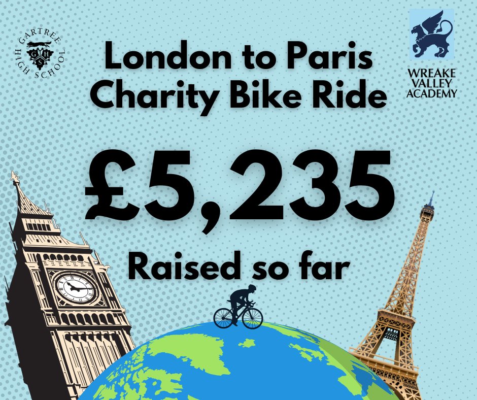 We are proud to announce that we have collectively raised £5,235 for The Children's Trust, from our London to Paris cycle ride. That figure is still climbing! If you would like to donate, please do so here: loom.ly/j3-I_TI

#GartreeHighSchool #GartreeLondonToParis