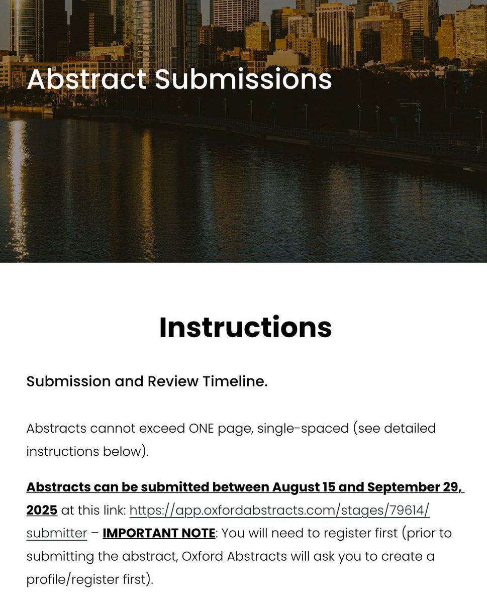 Call for abstracts, The Academy of Leisure Sciences Conference 2026 
Upcoming deadline for submissions ‼️ September 29, 2025
app.oxfordabstracts.com/stages/79614/s…
More on TALS: leisuresciences.org 

#JLR #leisureresearch #TALS2026 #CallForAbstracts #LeisureStudies