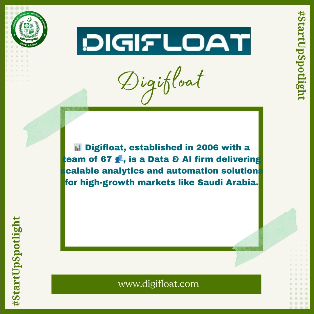 📊 Digifloat, established in 2006 with a team of 67 👥, is a Data &amp; AI firm delivering scalable analytics and automation solutions for high-growth markets like Saudi Arabia 🇸🇦.🌍. 🔗 digifloat.com