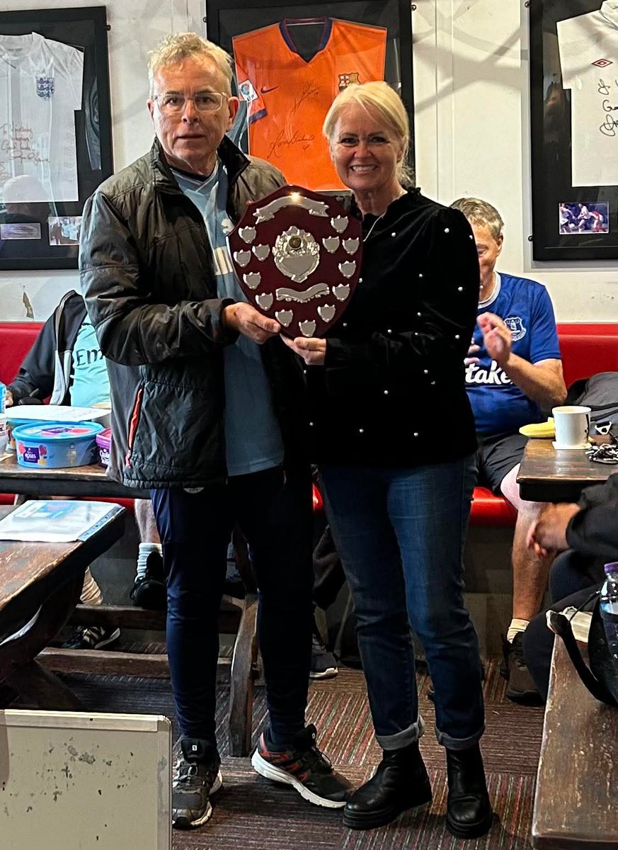 WinWalkFC's tweet image. The Paula Johnson Trophy at Little Lane was played in difficult conditions for the competing teams. 
Congratulations to this years winners Collins Creepers.
Captain Roy Collins received the trophy from Paula’s partner Michelle.
Well done to everyone who took part.