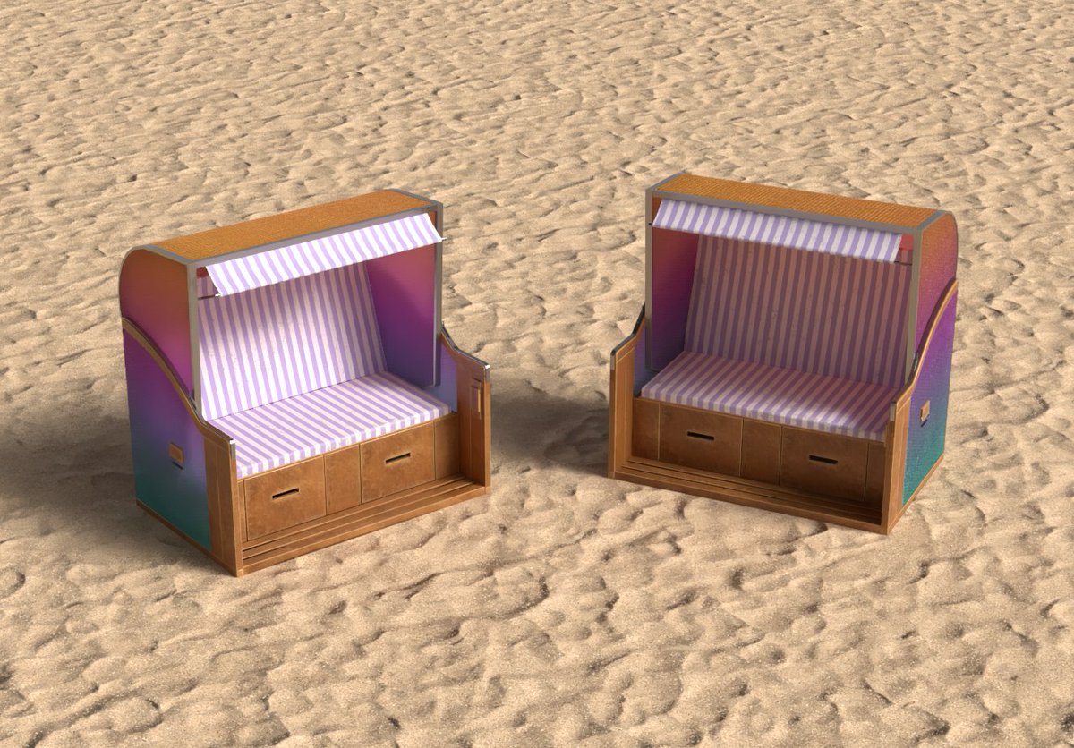 Here is my latest 3D work...

I'm looking forward to relaxing in this thing on <a href="/niftyisland/"></a> 🏝️

In Germany we call it "Strandkorb"
What is the correct English name for it?
Just Beach Chair 🤔