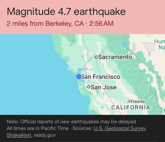 nice little 3am earthquake to wake up to 😻