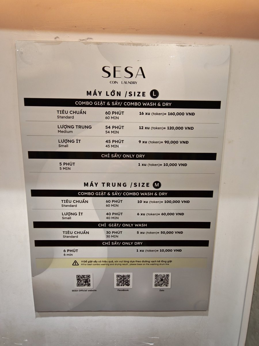 vulehuan's tweet photo. My lifesaver here in Saigon! Dirty clothes piling up, but just bring them to Sesa and you'll have clean clothes to wear right away. Same-day wash and dry service is truly a godsend for busy days. #laundry #Sesa #washingservice #samedaylaundryservice https://t.co/NxsRFNE53e