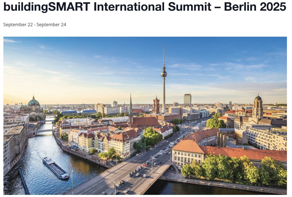 ConstruNewsX's tweet image. ⭕️El openBIM centra el debate en el buildingSMART Summit de Berlín 2025🔗👉 construnews.com/construccion/b… Del 22 al 24 de septiembre, Berlín acoge la cumbre global de #buildingSMART, con participación española y proyectos europeos como #CHEK