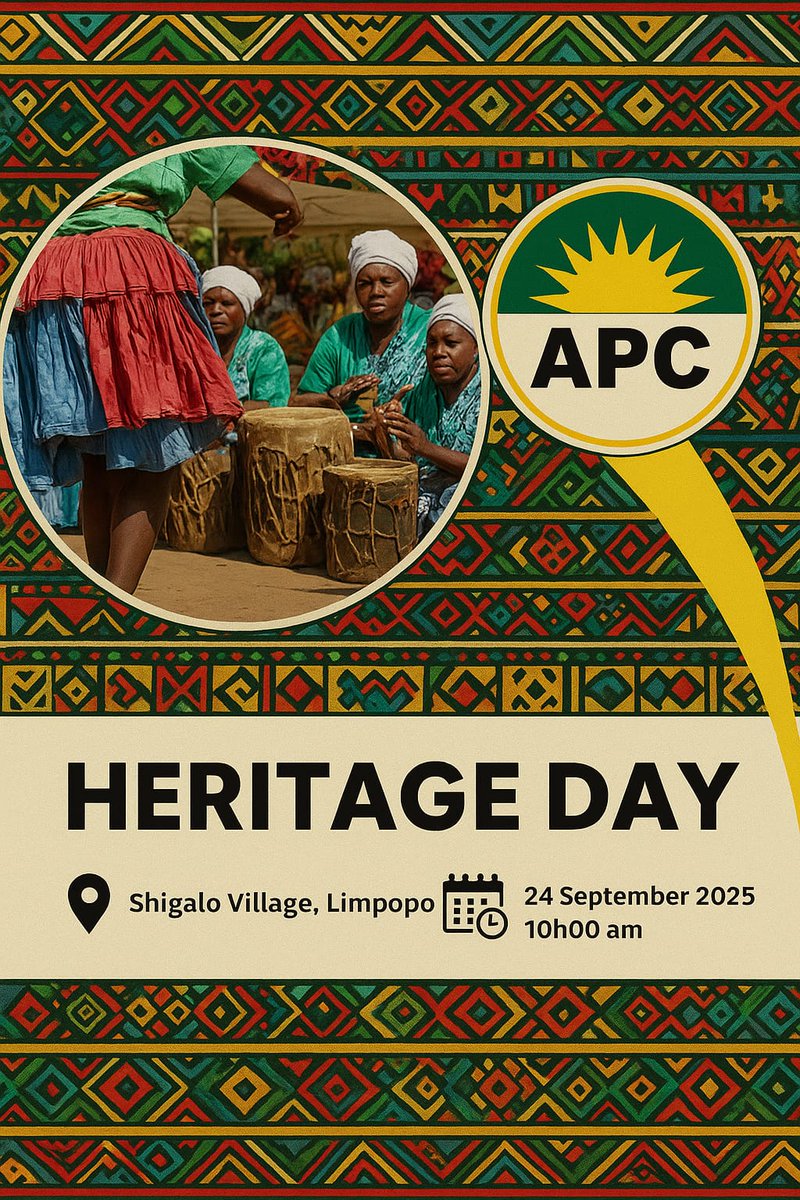 Fellow Azanians, the APC will be celebrating African culture, our heritage, at Xigalo village, Collins Chabane municipality, LP.
Culture is the foundation of our politics. We are Africanists!!