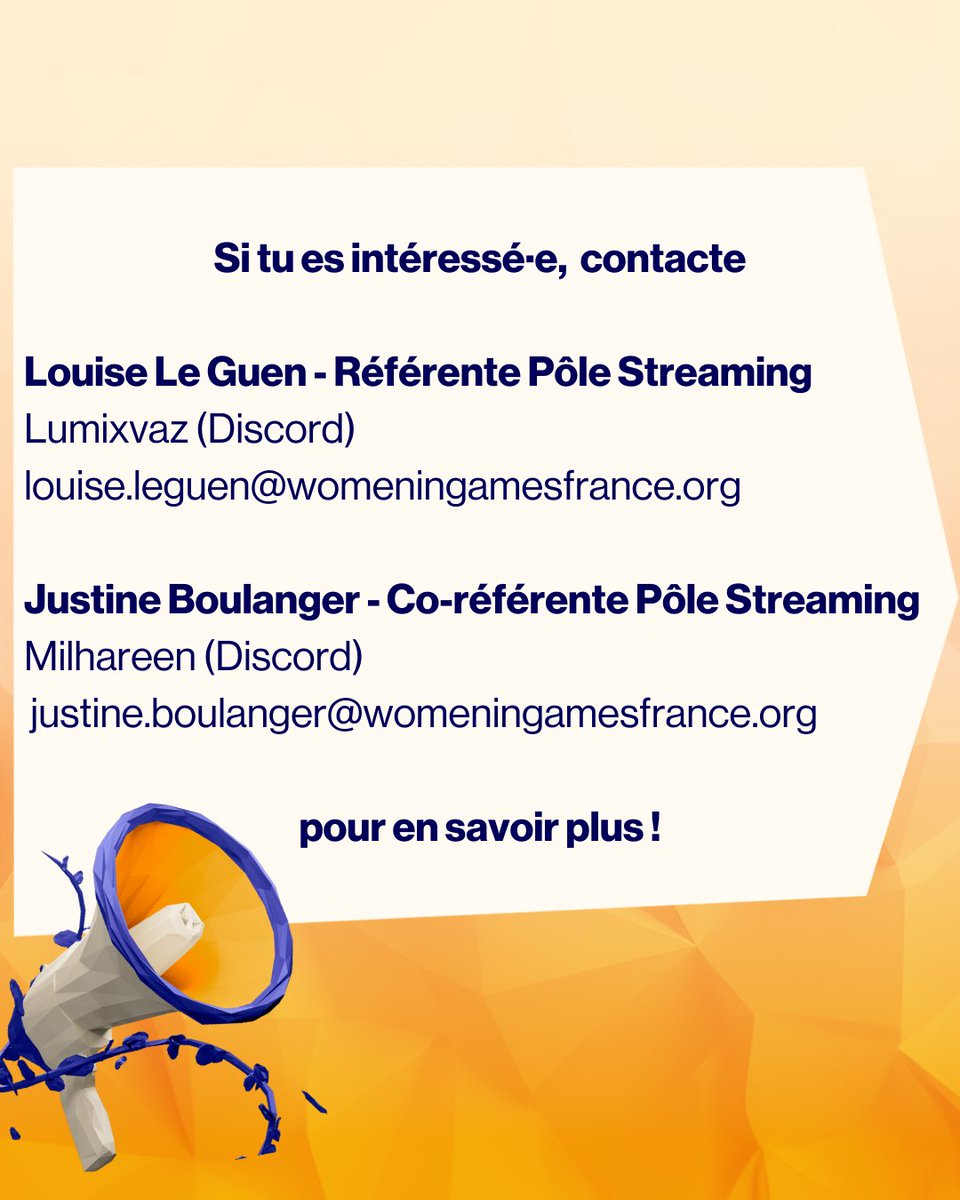 Le pôle streaming recrute des bénévoles ! Si vous êtes intéressé·e par le streaming et ses différents aspects, que ce soit la réalisation, la modération, ou l’animation, rejoignez-nous 🤝

On a hâte de construire des projets avec vous !